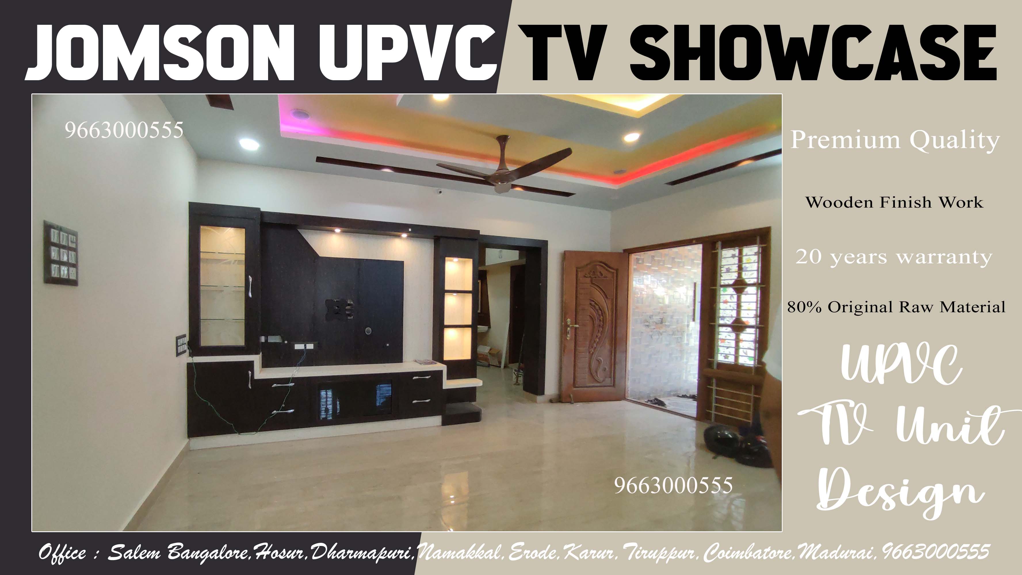 upvc tv showcase design